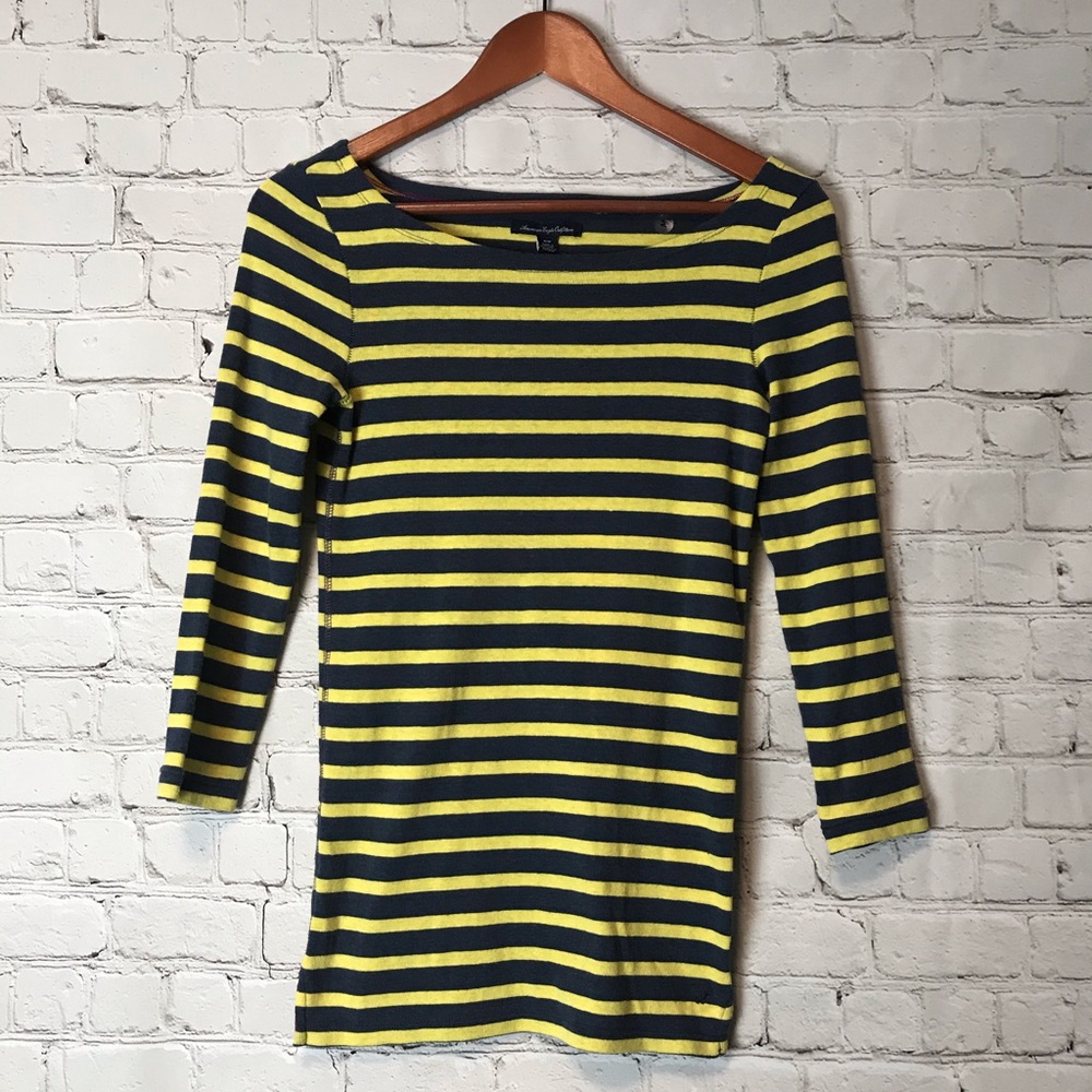 NWT AEO Striped 3/4 Sleeve Tee